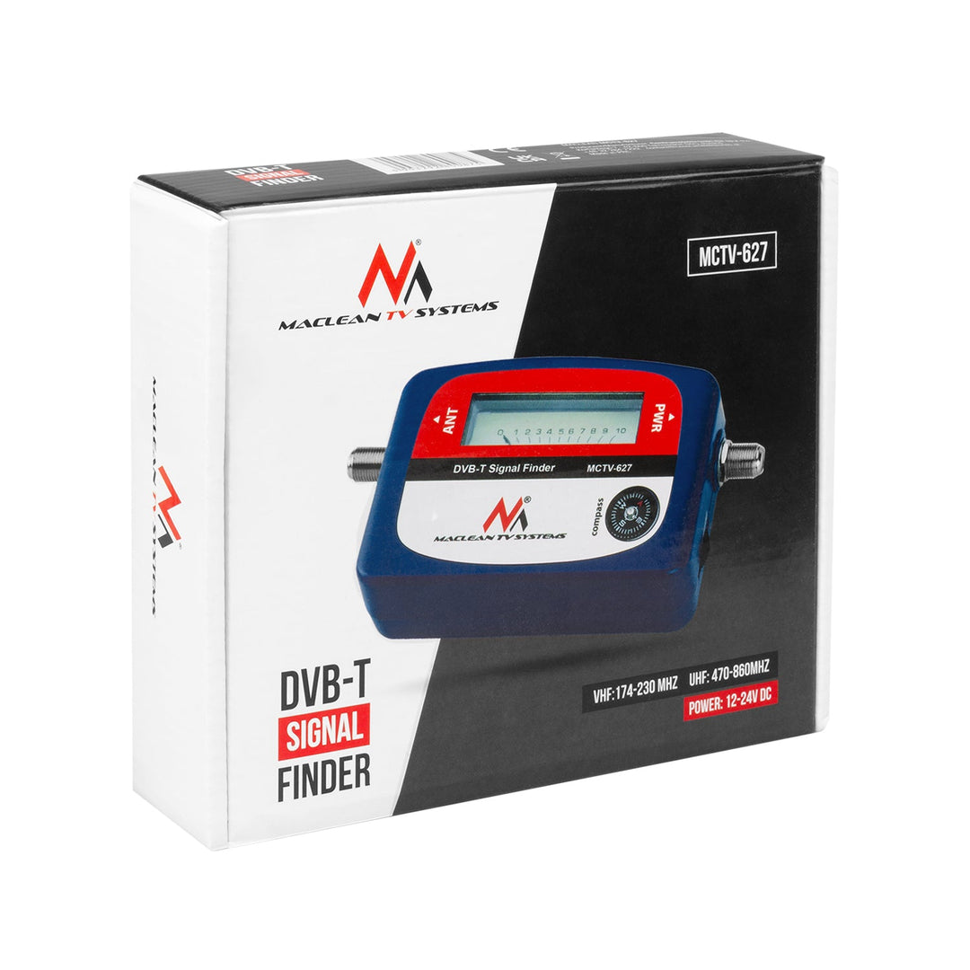 DVB-T Maclean MCTV-627 tv-måler, etui, 25 cm F-F-kabel