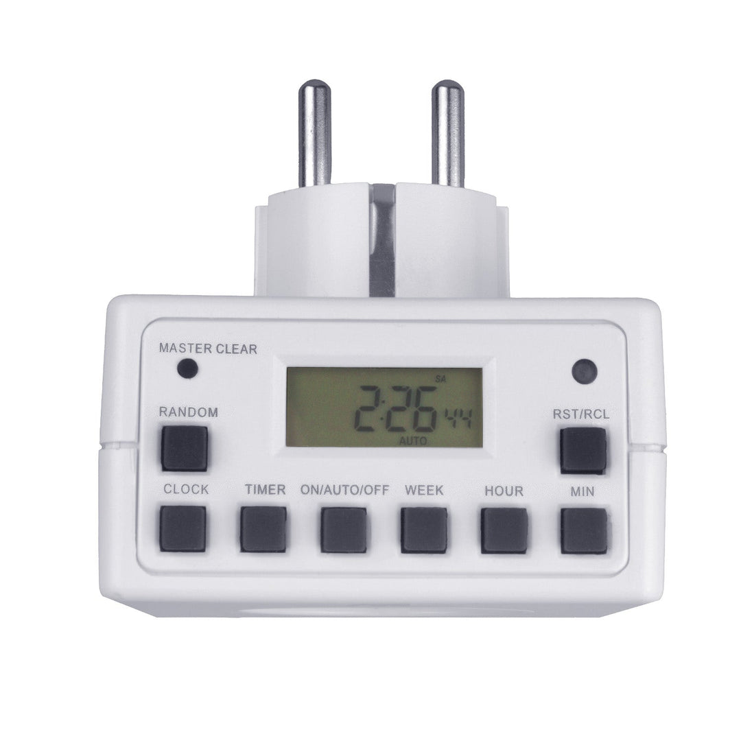 Digital timer, tilfældig funktion, tidtager, 10 programmer, maks. 156 programmer, type E, 3600 W, Maclean MCE30