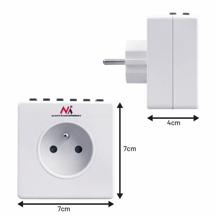 Digital timer, tilfældig funktion, tidtager, 10 programmer, maks. 156 programmer, type E, 3600 W, Maclean MCE30