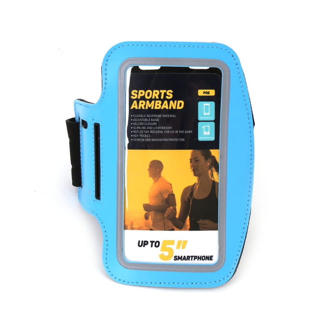 Etui til 5'' smartphone med armbånd, blå Platinet 42054