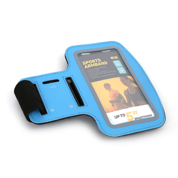 Etui til 5'' smartphone med armbånd, blå Platinet 42054