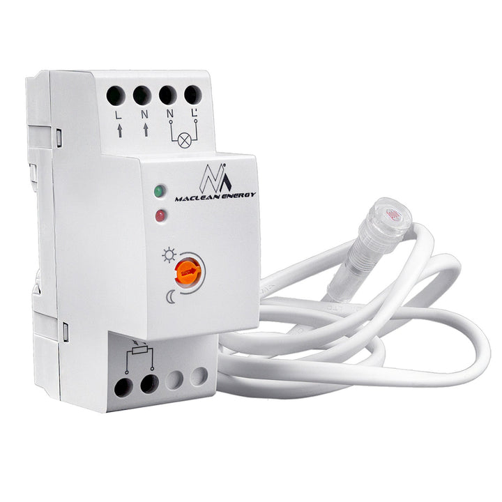 Maclean skumringsafbryder, til DIN-skinne, med ekstern sonde, 220-240 V/AC, 50 Hz, 20 A, MCE83