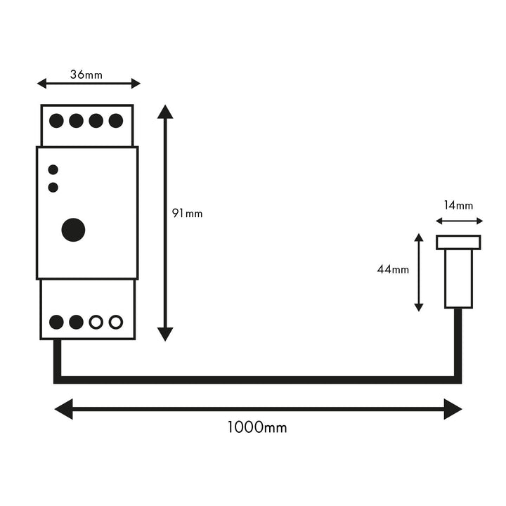 Maclean skumringsafbryder, til DIN-skinne, med ekstern sonde, 220-240 V/AC, 50 Hz, 20 A, MCE83
