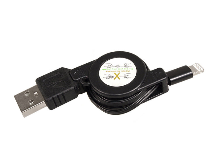 USB-lightning-kabel 8P sort, oprulbar Maclean MCTV-731