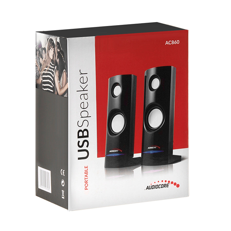 Computerhøjttalere 8W USB-strømforsyning Black Audiocore AC860