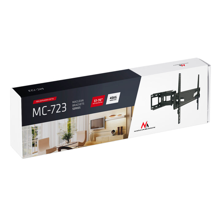 Maclean tv-beslag, universal, maks. VESA 600x400, 37-80", 45 kg, sort, MC-723 B