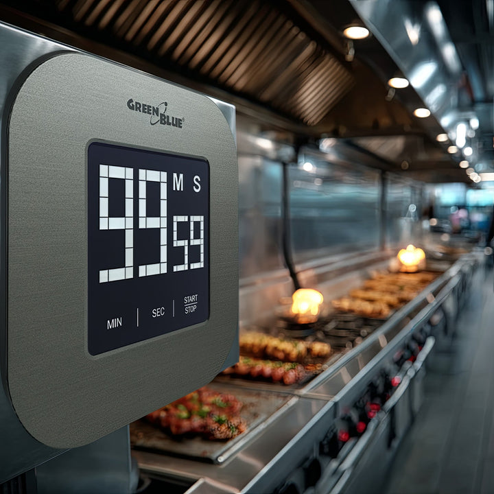 Digital timer, stopur, minuttimer GreenBlue, magnetisk med berøringsskærm, GB524