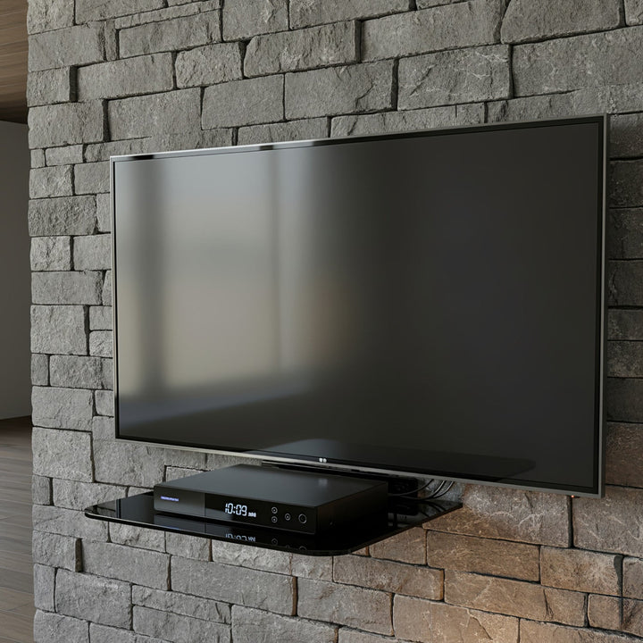 Maclean DVD-hylde, enkelt, maks. 10 kg, glas, MC-738