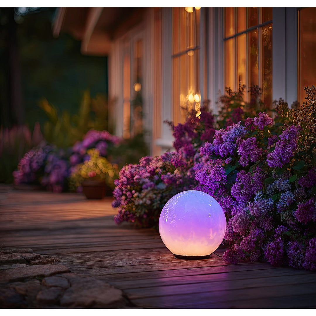 GreenBlue solcellelampe til haven, kugleformet, 15x15x48 cm, farvet LED RGB, GB122