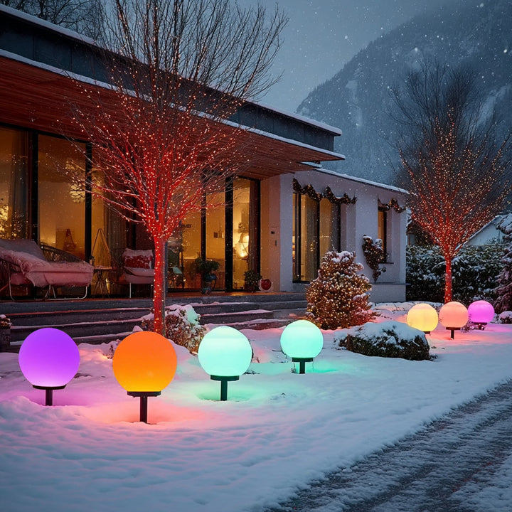 GreenBlue solcellelampe til haven, kugleformet, 15x15x48 cm, farvet LED RGB, GB122