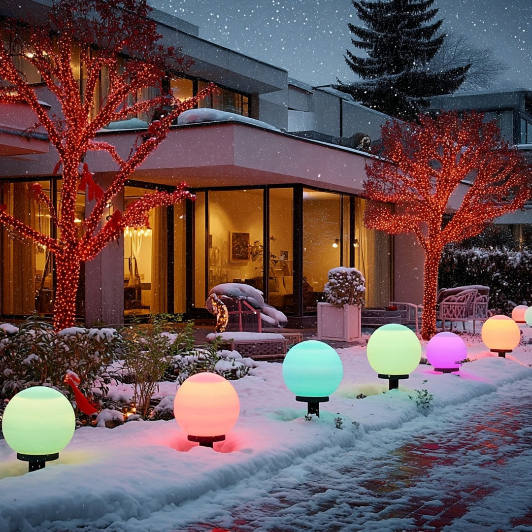 GreenBlue solcellelampe til haven, kugleformet, 15x15x48 cm, farvet LED RGB, GB122