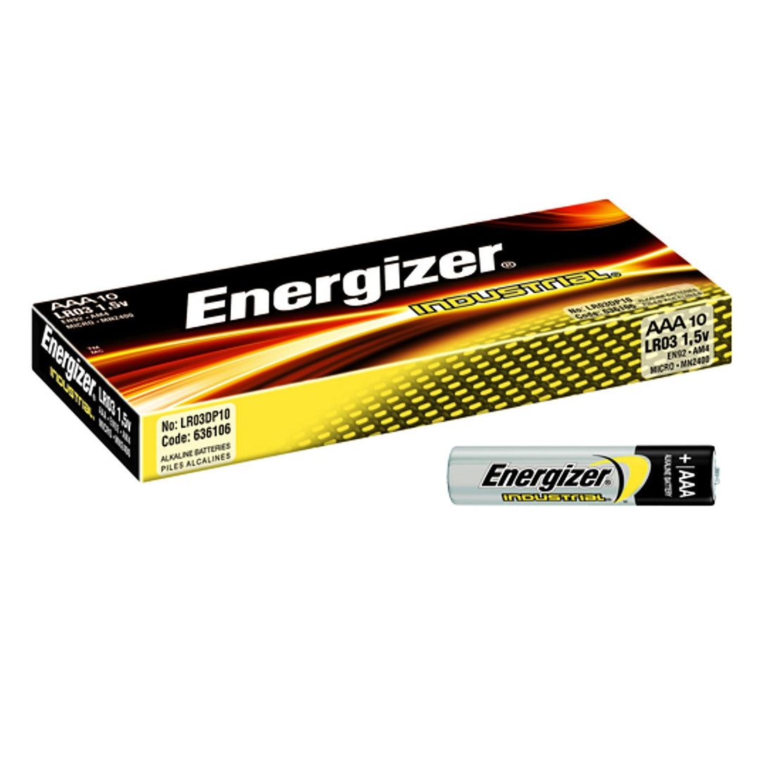 10x batterier R-03 LR3 AAA Energizer Industrial, sæt