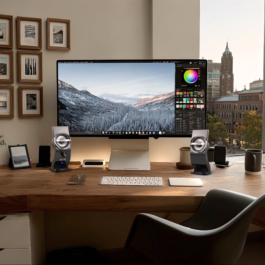 Audiocore 6W computerhøjttalere, USB, sort, AC805