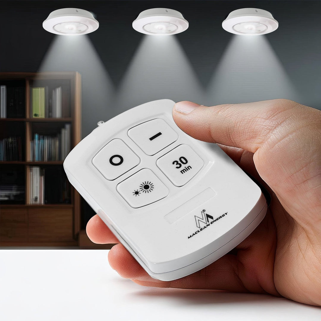 Maclean 6 LED-lampe, sæt med fjernbetjening, batteridrevet, 3xAAA, MCE165