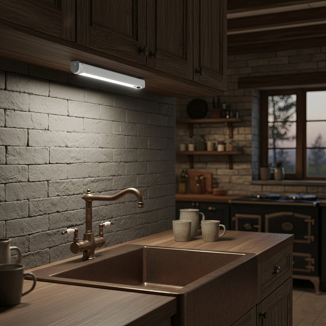 Maclean LED-køkkenlampe, underskabslampe 9 SMD, batteridrevet, PIR-sensor on/off, MCE166