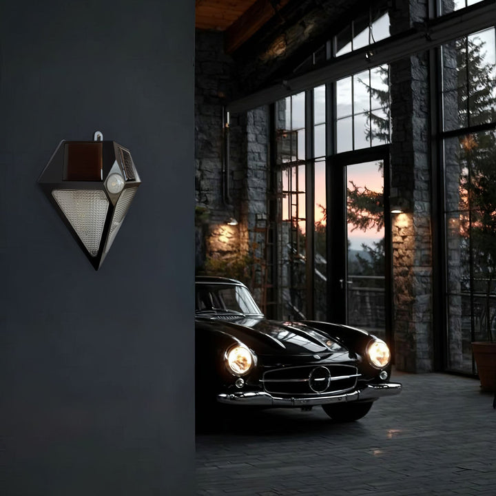 Maclean LED-lampe, solcellelampe, væglampe, med bevægelsessensor, 6 LED, 2x solcelle, MCE168