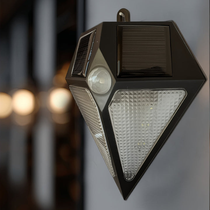 Maclean LED-lampe, solcellelampe, væglampe, med bevægelsessensor, 6 LED, 2x solcelle, MCE168