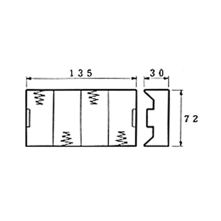 Kurv til batterier 4xR20 D flade til lodning Velleman BH443D