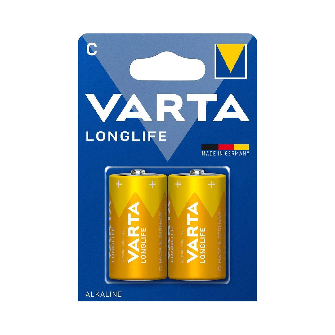 2x Varta R-14 LR14 C 1,5V alkalisk batteri i blisterpakning