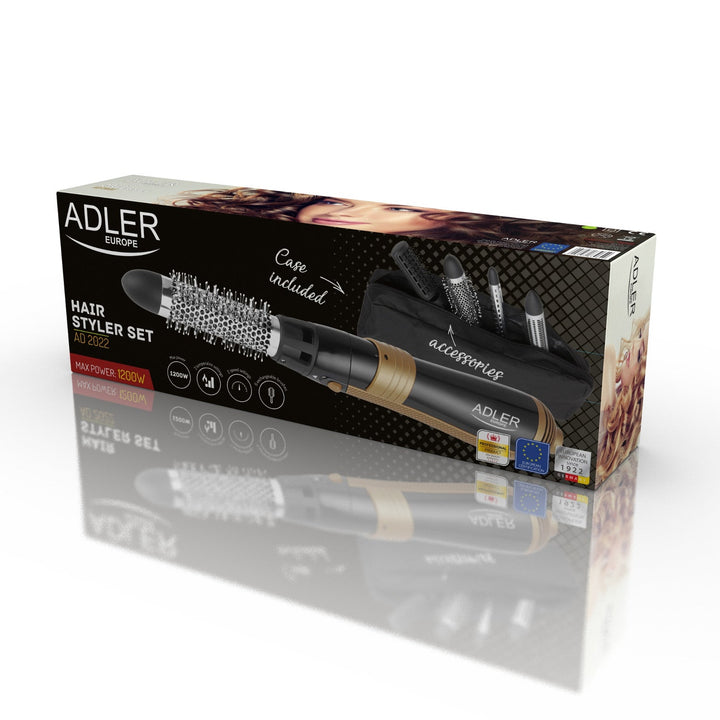 Adler krøllejern, multifunktionelt, 6 påsætningsdyser, 2 temperaturindstillinger, 1000 W, AD 2022