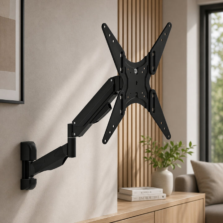 Maclean TV-holder, til tv eller skærm, gasfjeder, 2 arme, højdejustering 25 cm, 32"-55", 22 kg, sort, MC-784