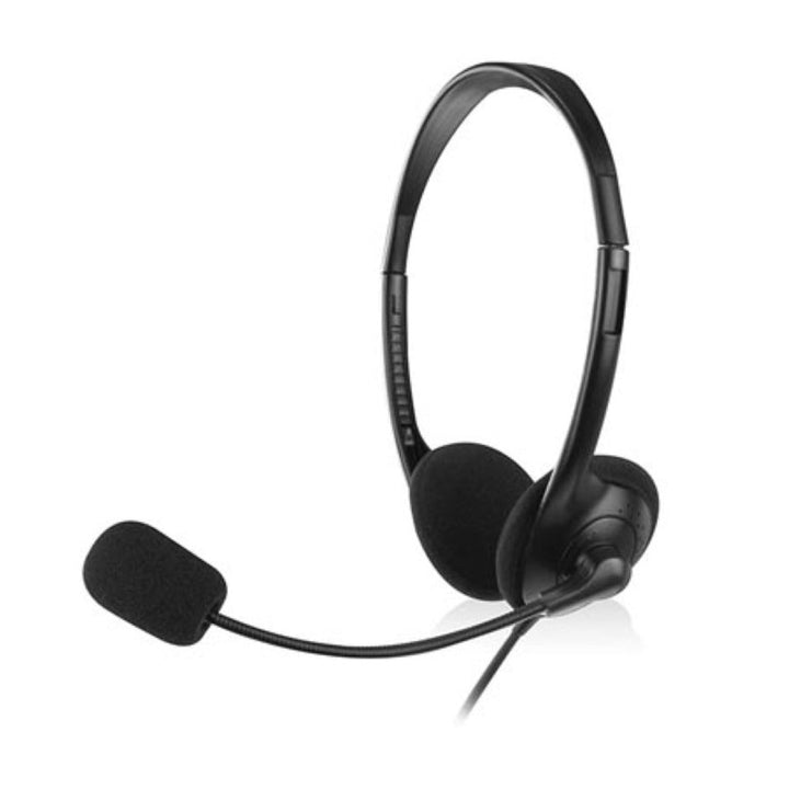 Hovedtelefoner med mikrofon Eminent, lydstyrkeregulering, 3,5 mm jackstik, EM3563