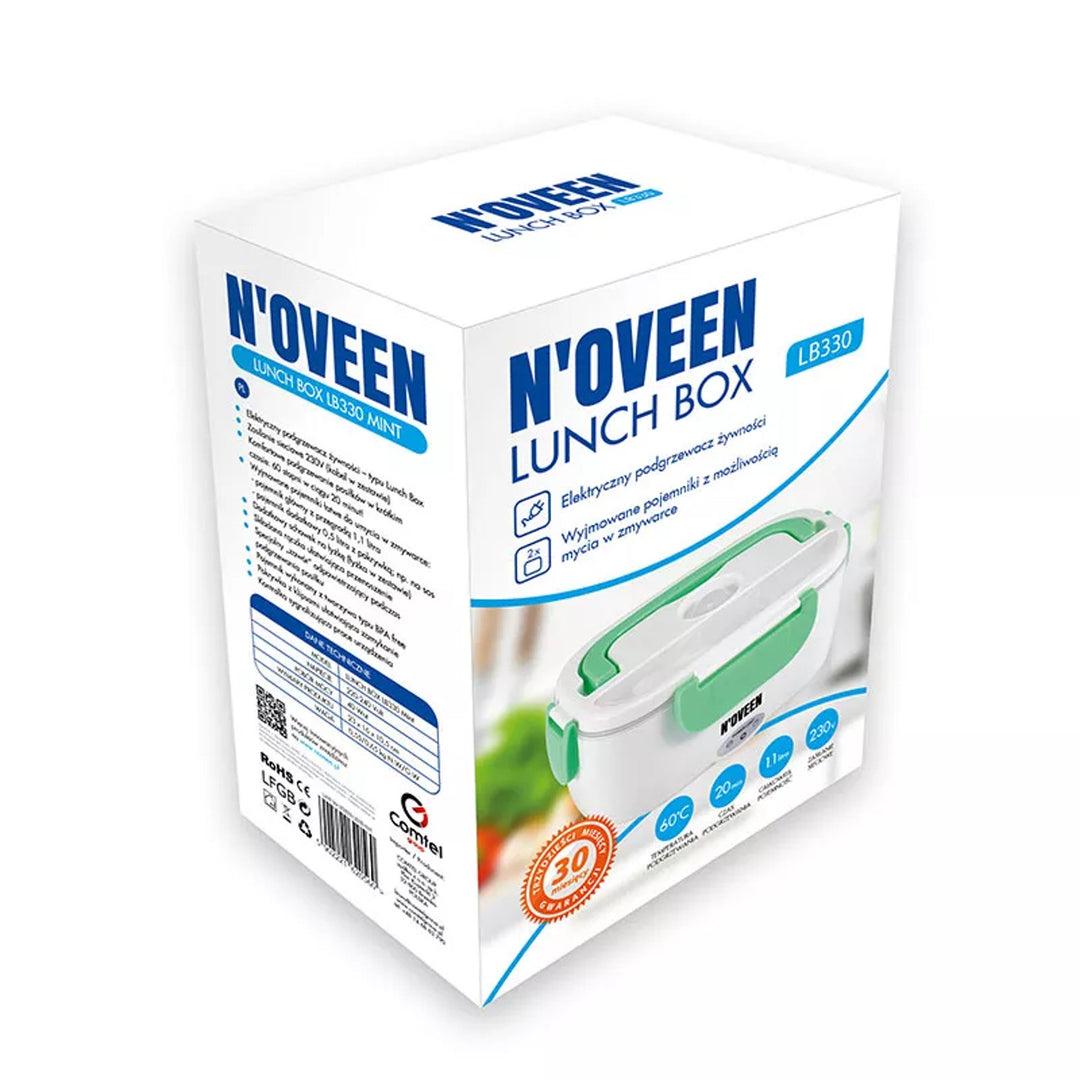 Noveen LB330 elektrisk madvarmer til madkasse, mintfarvet