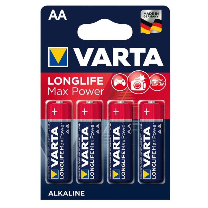 4x Varta Longlife Max Power AA alkaliske batterier, høj kvalitet