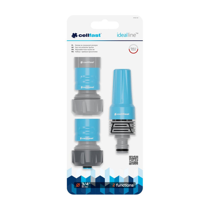 Cellfast-sæt, lige sprinkler, hurtigkoblinger 3/4'', Ideal
