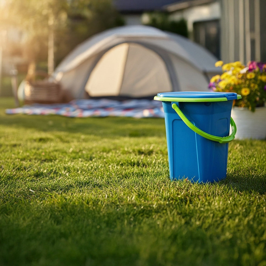 GreenBlue GB320BL campingtoilet, marineblå-lime