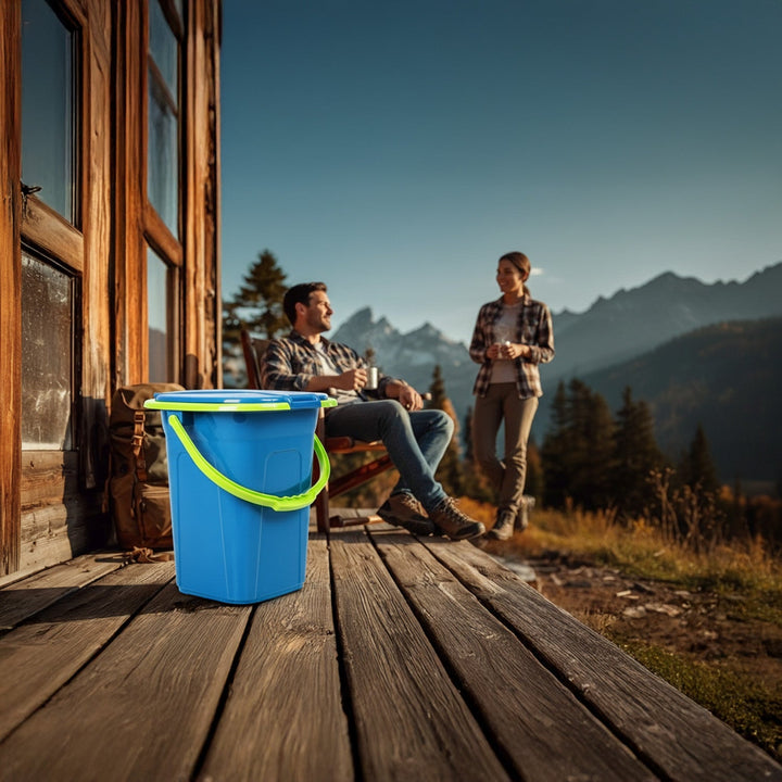 GreenBlue GB320BL campingtoilet, marineblå-lime