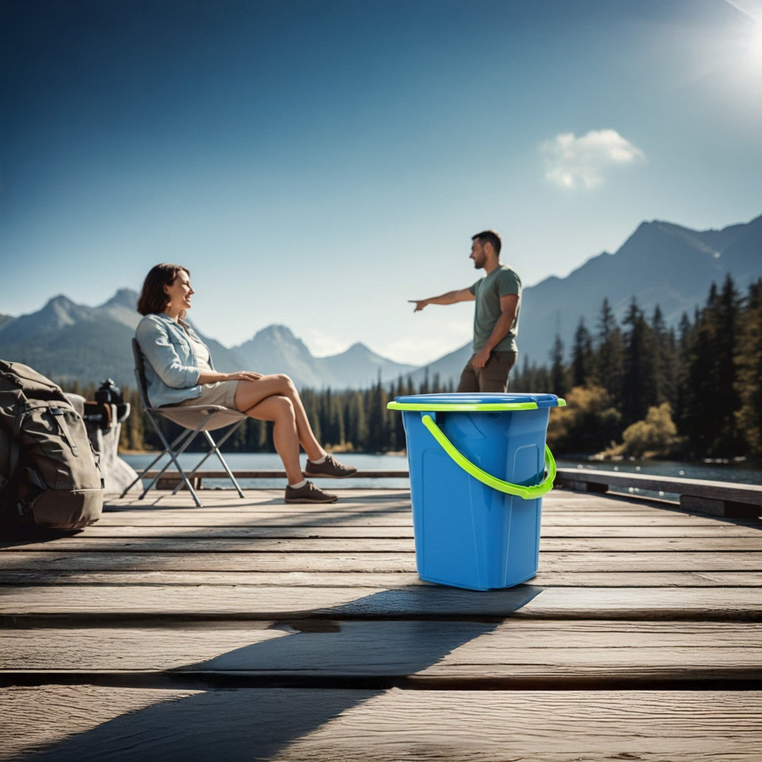 GreenBlue GB320BL campingtoilet, marineblå-lime