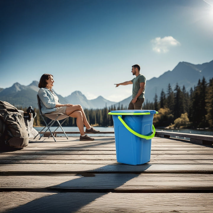 GreenBlue GB320BL campingtoilet, marineblå-lime