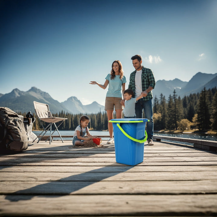 GreenBlue GB320BL campingtoilet, marineblå-lime