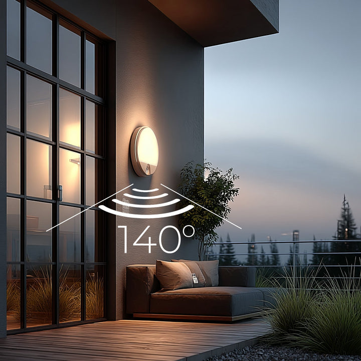 LED-lampe med infrarød bevægelsessensor MCE291 W 1100 lm 15 W IP54 Maclean Energy, farve: hvid