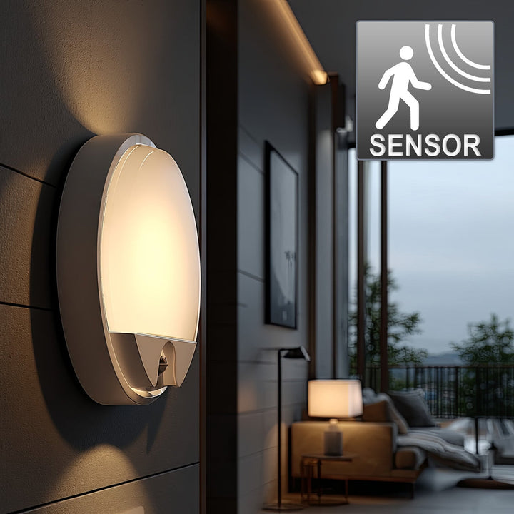 LED-lampe med infrarød bevægelsessensor MCE291 W 1100 lm 15 W IP54 Maclean Energy, farve: hvid