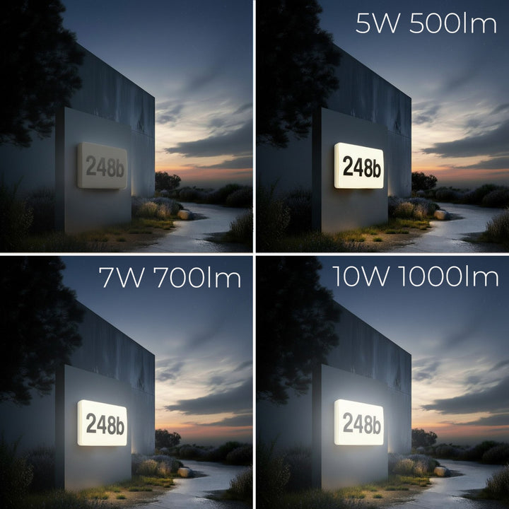Maclean LED-lampe, husnummer, med skumringssensor, hvid, maks. 10 W, IP65, neutral farve (4000 K), maks. 1000 lm, MCE292 W