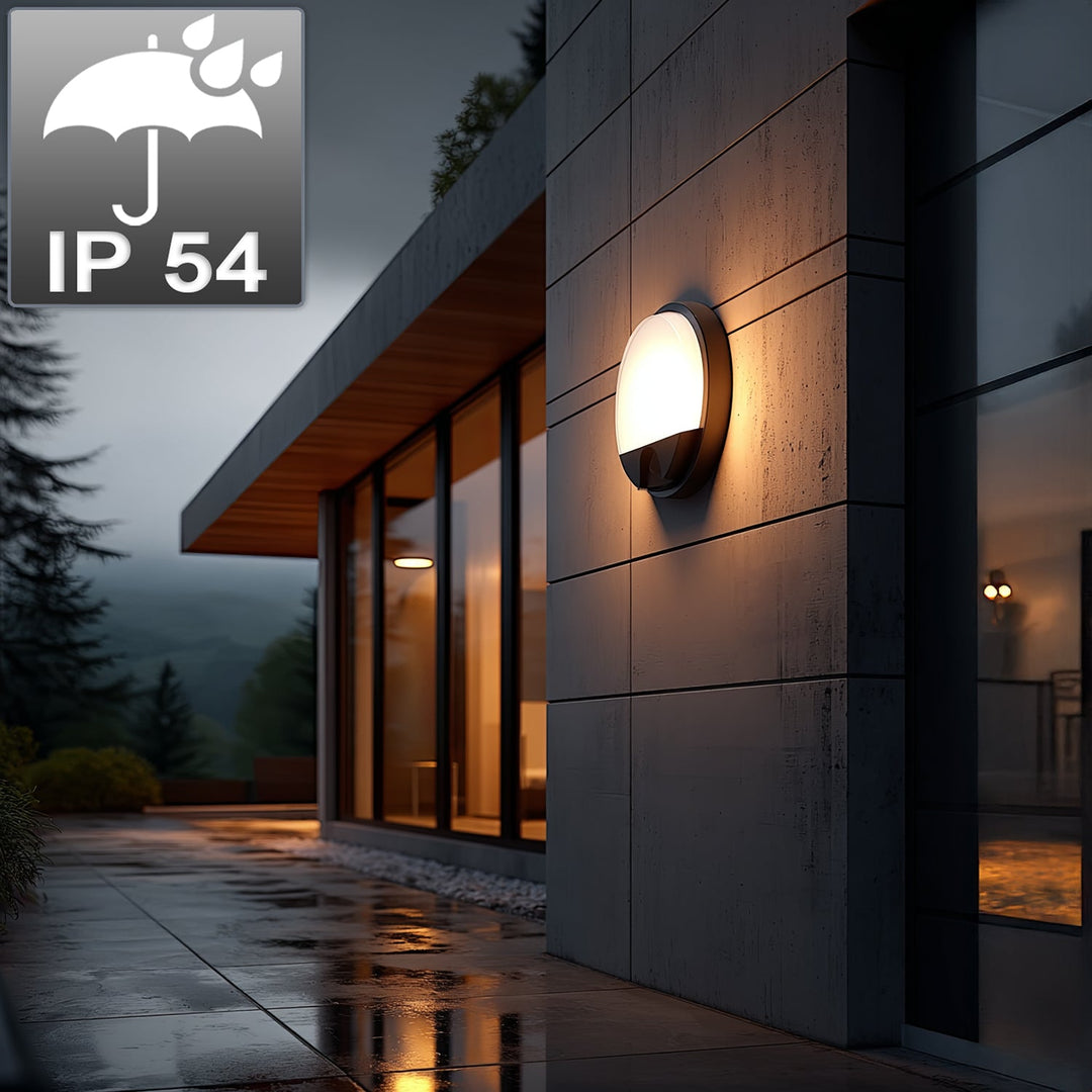 LED-lampe med infrarød bevægelsessensor MCE291 GR 1100 lm 15 W IP54 Maclean Energy, farve: grå
