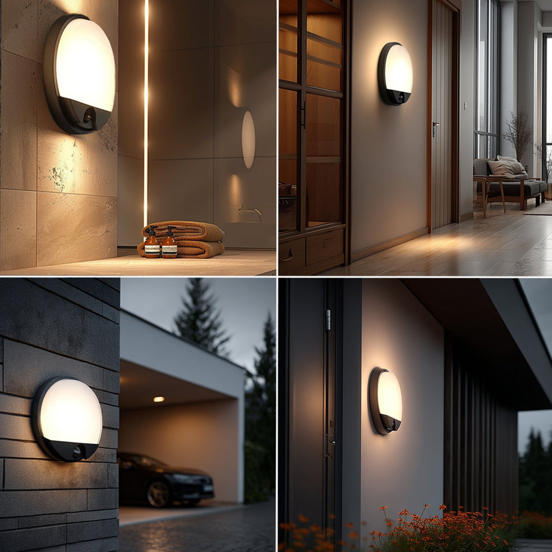 LED-lampe med infrarød bevægelsessensor MCE291 GR 1100 lm 15 W IP54 Maclean Energy, farve: grå