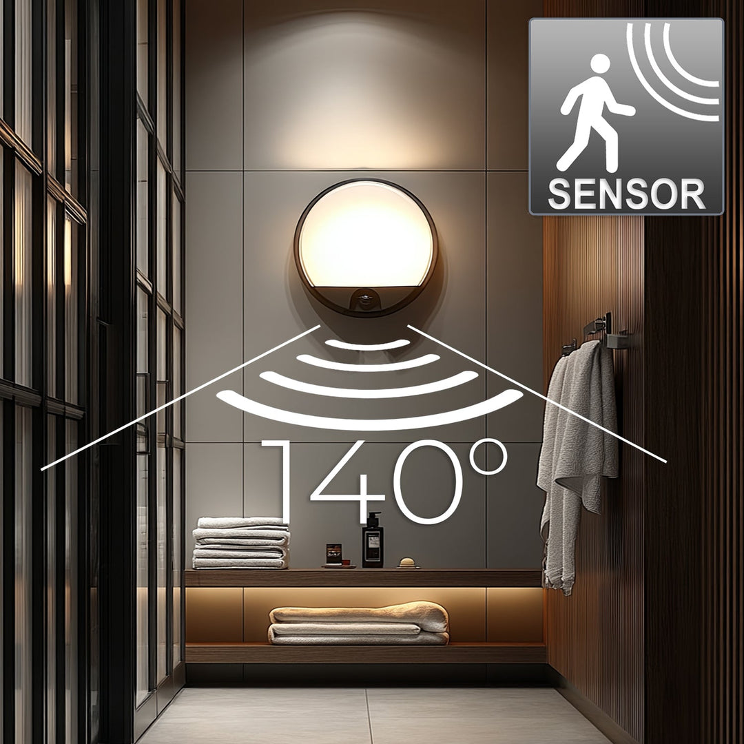 LED-lampe med infrarød bevægelsessensor MCE291 GR 1100 lm 15 W IP54 Maclean Energy, farve: grå