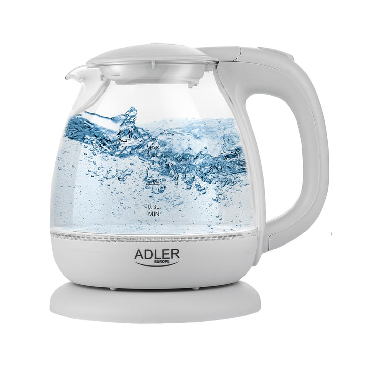 LED-belyst glasvarmekande 1,0 l Adler AD 1283G
