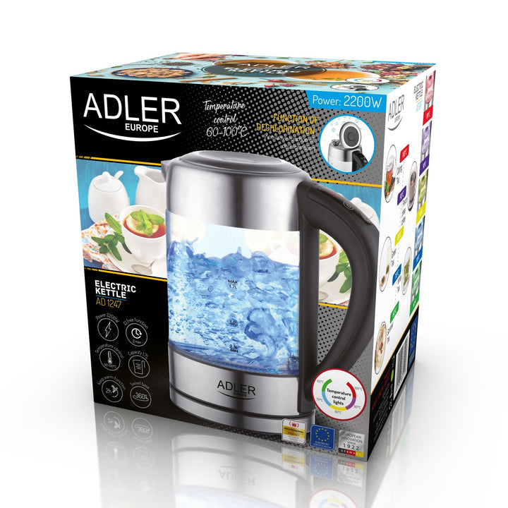 1,7 l glasvarmekande med temperaturregulering Adler AD 1247 NEW