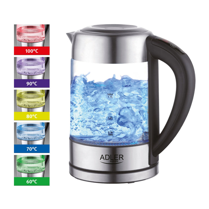 1,7 l glasvarmekande med temperaturregulering Adler AD 1247 NEW