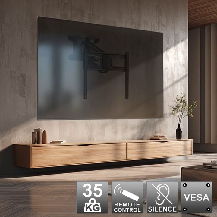 Maclean-holder, elektrisk tv over pejs, Max vesa 600x400, fjernbetjening, 37"-70", 35 kg, MC-891