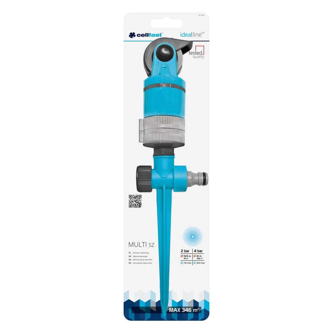Cellfast sprinkler, sektionssprinkler, 4 funktioner, med pin-fod, Ideal