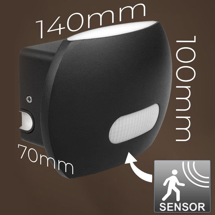 Væglampe med LED og PIR-sensor Maclean Energy MCE366 - PC+ALU, 20W (1600lm) Neutral White 4000K IP65 grå