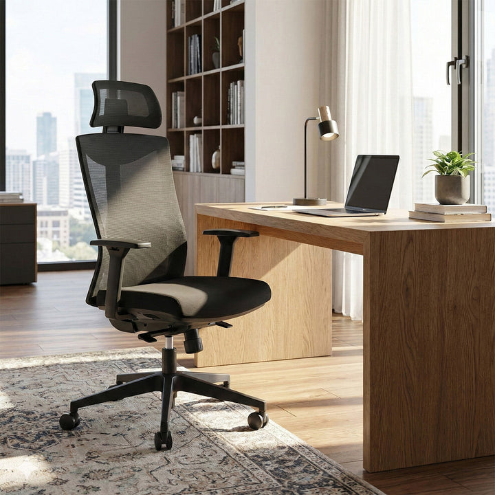 Ergonomisk premium-kontorstol med høj ryglæn Ergo Office, maks. 150 kg, ER-414
