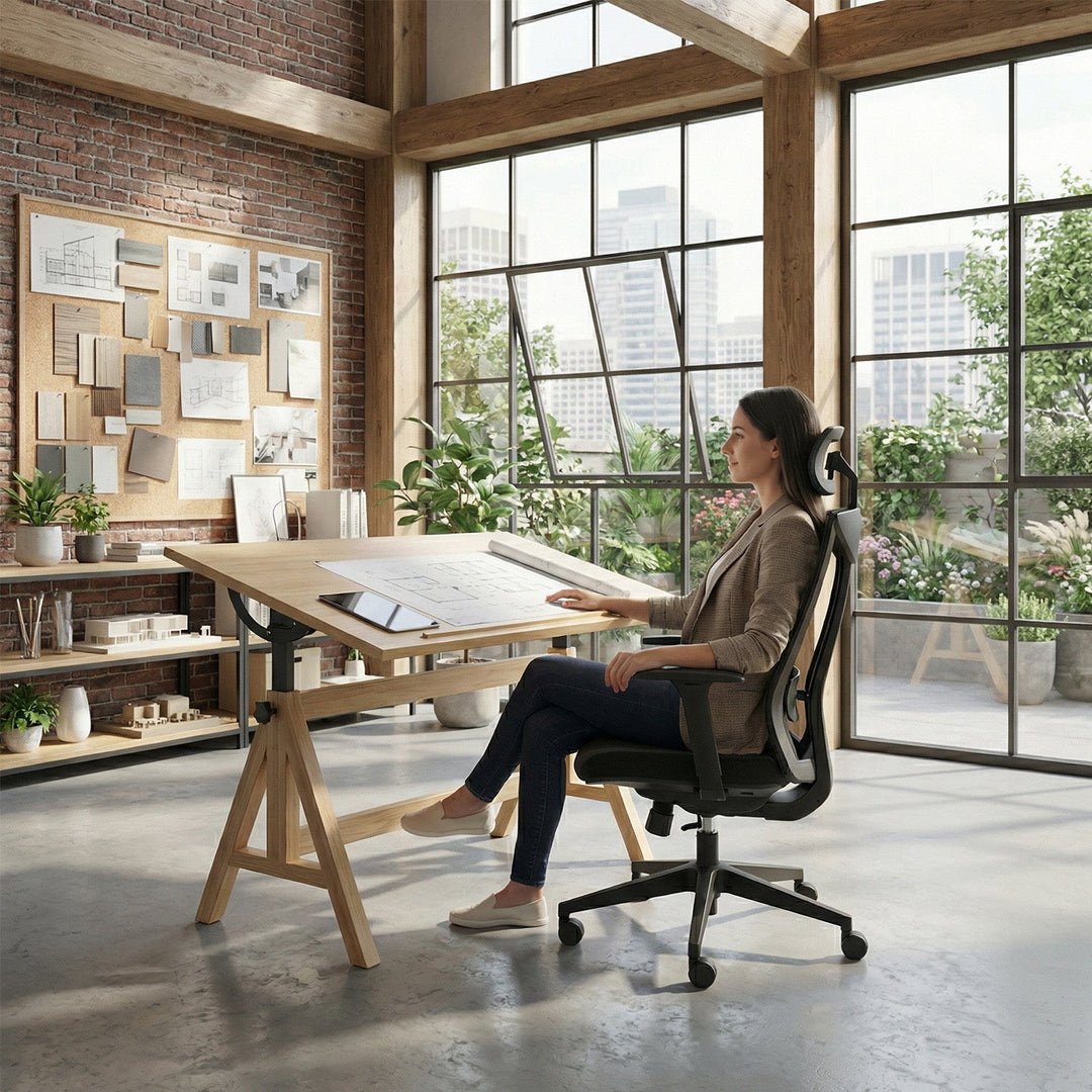 Ergonomisk premium-kontorstol med høj ryglæn Ergo Office, maks. 150 kg, ER-414