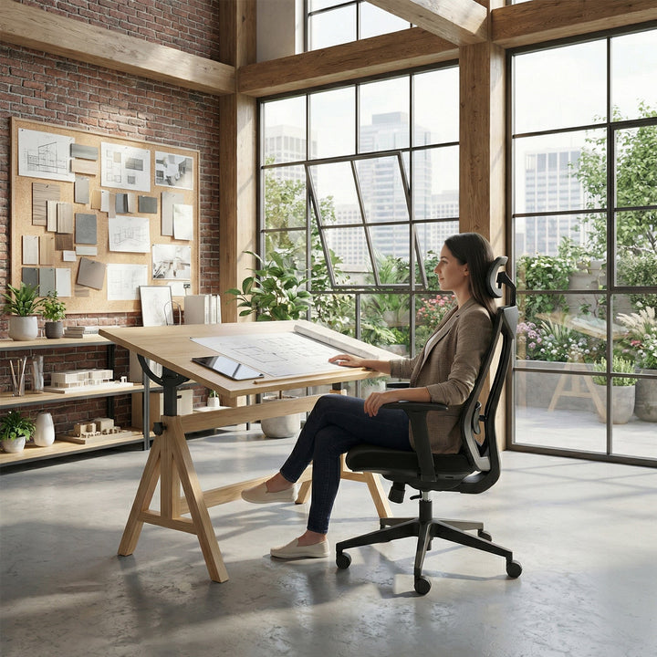 Ergonomisk premium-kontorstol med høj ryglæn Ergo Office, maks. 150 kg, ER-414