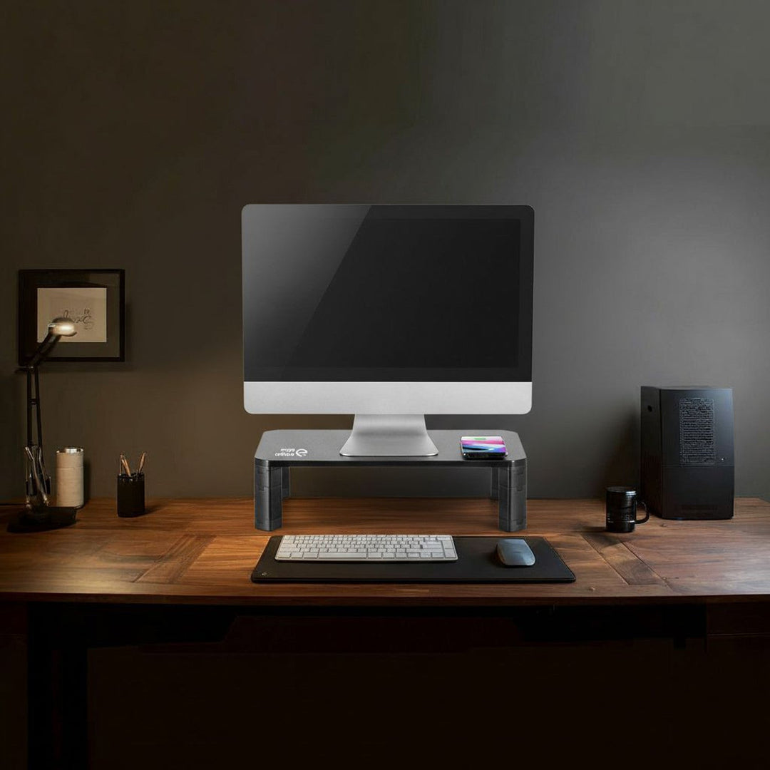 Ergo Office monitorbord, justerbar, med trådløs Qi-oplader, maks. 20 kg, 17-32", ER-415